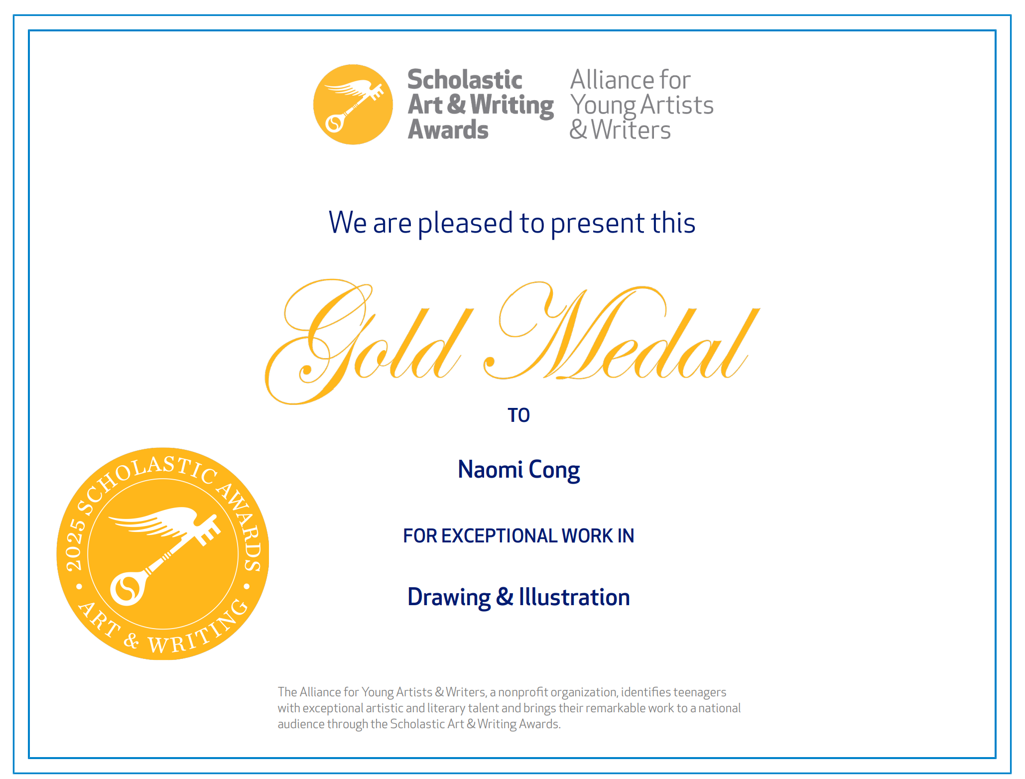 2025 Scholastic National Gold Medal
